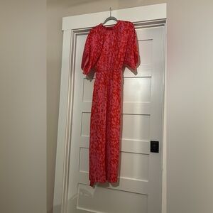 Vibrant Red-Pink Printed Jumpsuit